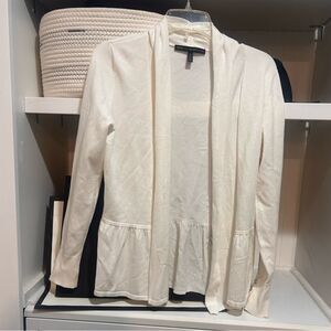 WHBM white short cover up sweater